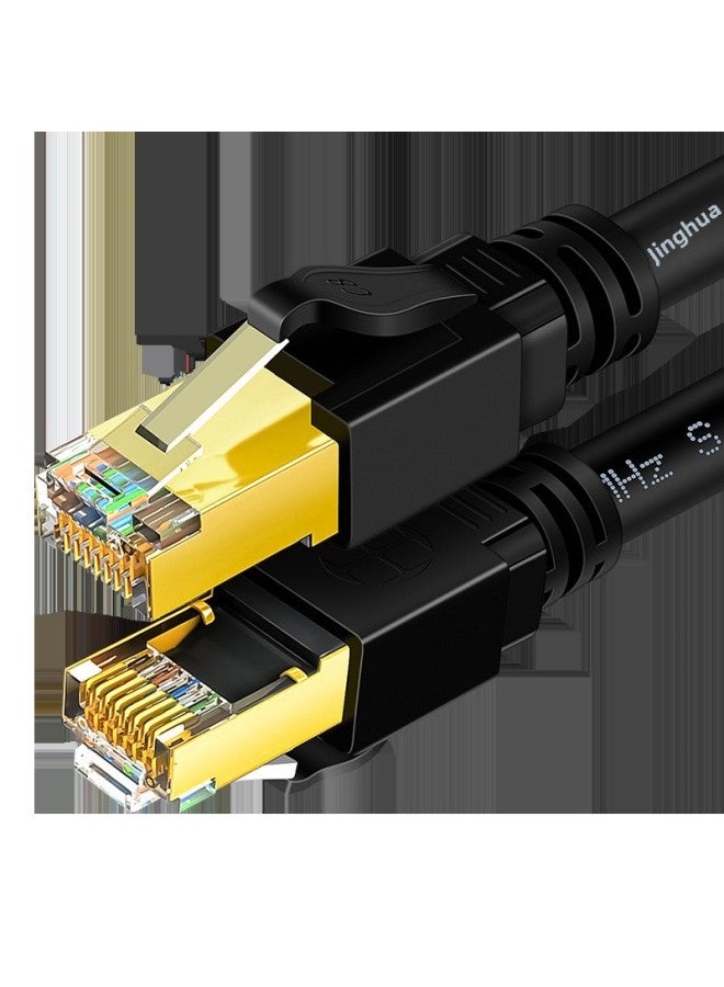Jinghua Class 8 Network Cable Oxygen-free Pure Copper Test Fluke Shielding Cat8 Class 10 Gigabit Rj45 Computer Network Cable-Color:Black Class 8 Shielded Network Cable-Line Length:5 M (in Stock) - Image 5